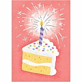 Candle In Slice of Cake Glitter & Foil Card