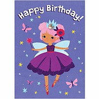 Fairy With Jewel Crown  Glitter Card