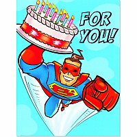 Superhero With Cake Gift Enclosure Card
