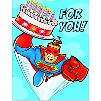 Superhero With Cake Gift Enclosure Card