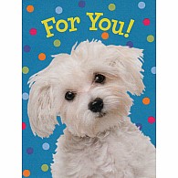 White Doggie Gift Enclosure Card