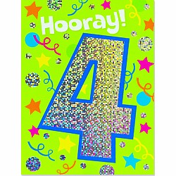 Age 4 Foil Gift Enclosure Card