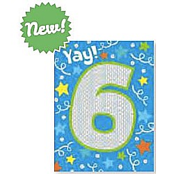 Age 6 Foil Gift Enclosure Card