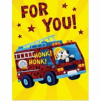 Firetruck Foil Gift Enclosure Card