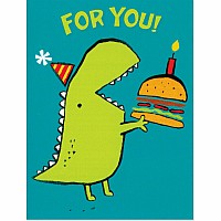 Dino With Birthday Burger Gift Enclosure