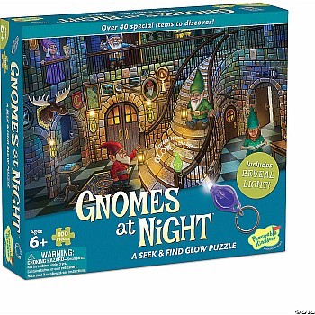 Peaceable Kingdom "Gnomes at Night; Seek and Find" (100 pc Glow Puzzle)