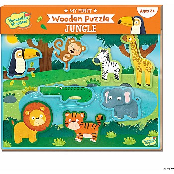 Peacable Kingfom "My First Wooden Puzzle: Jungle" (7 pc Chunky Puzzle)