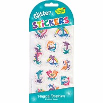 Magical Dolphins Glitter Stickers