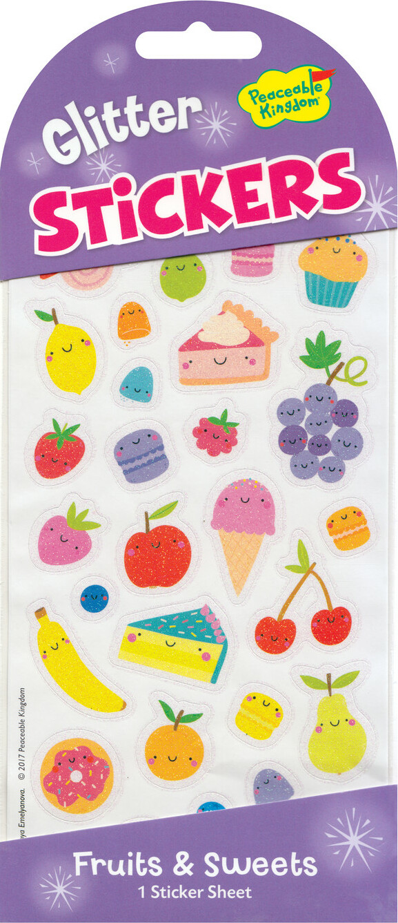Fruits & Sweets Glitter Stickers - Over the Rainbow