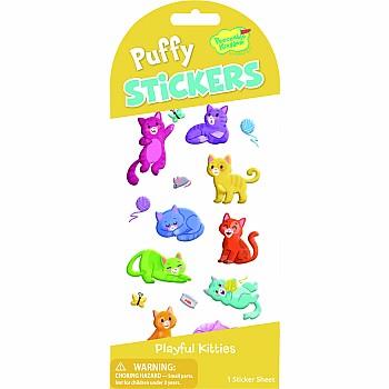 Playful Kitties Puffy Stickers