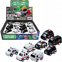 2" Die-Cast Police and Ambulance Vehicles (assorted)