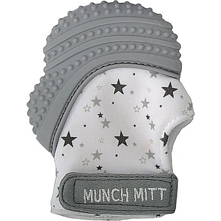 Munch Mitt Baby Teething Mitten (Grey Stars)