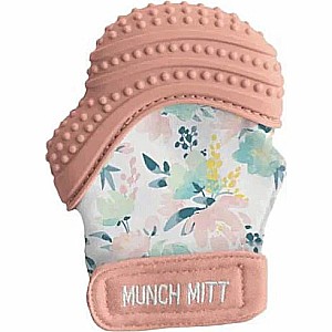 Munch Mitt Baby Teething Mitten (Pink Peonies)