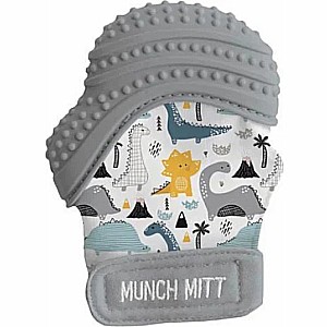 Munch Mitt Baby Teething Mitten (Grey Dino)