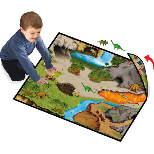 龍灰ワイルドハーツ/イーストウエスト・メモリアル・ボックス・セット Neat-Oh! Dinosaur Prehistoric World 2-Sided Playmat w/2 dinosaurs