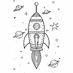 Space Race XXL Coloring Book