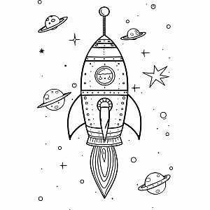 Space Race XXL Coloring Book