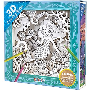 3D Coloring Slides - Mermaid