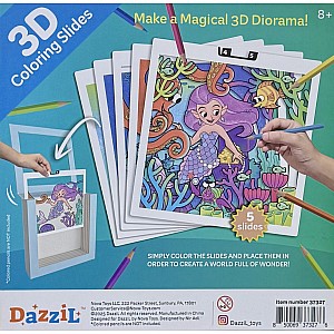 3D Coloring Slides - Mermaid