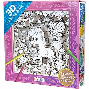 3D Coloring Slides - Unicorn