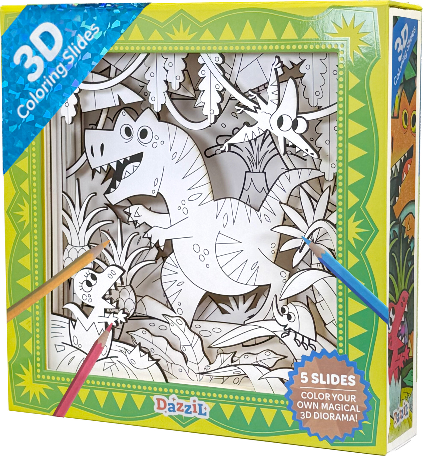 3D Coloring Slides - Dinosaur