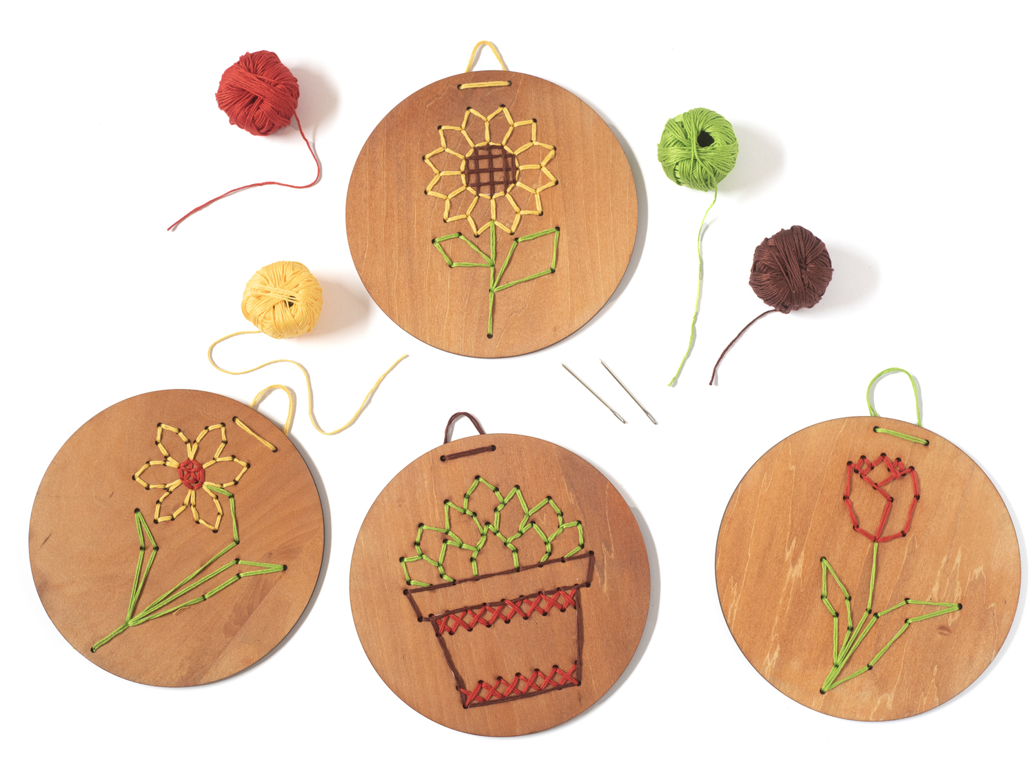 Wooden Embroidery Kit - Plants