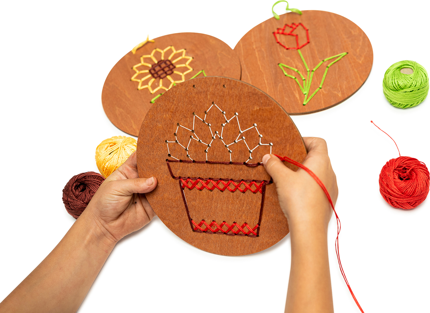 Wooden Embroidery Kit - Plants