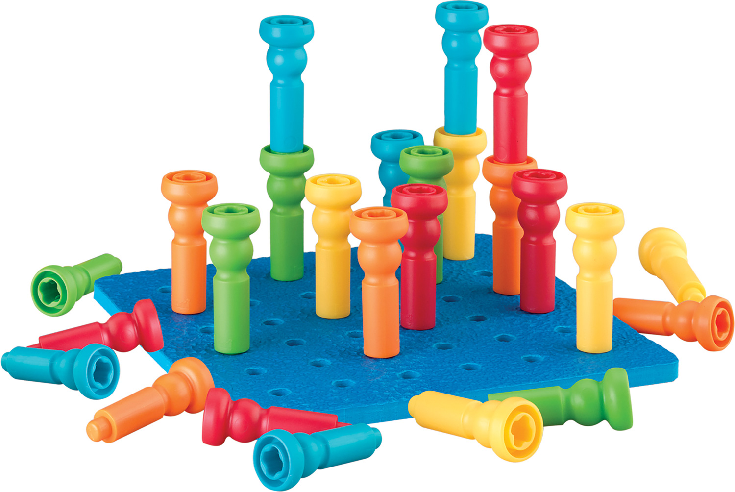 Tall-Stacker Peg & Pegboard Set - Tom's Toys