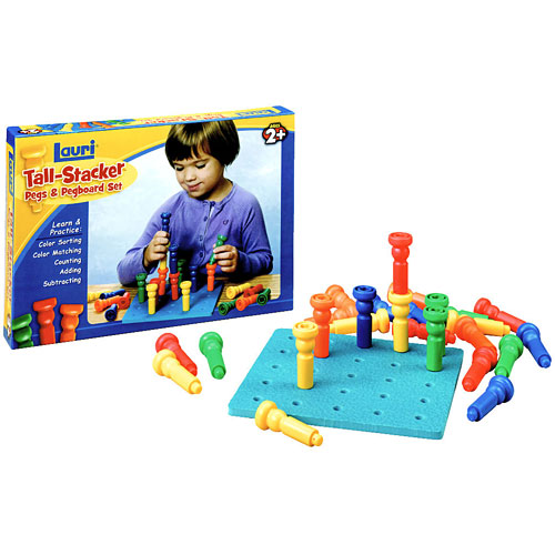 Lauri Tall-Stackers Pegs and Pegboard Set 