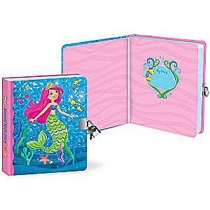 Mermaid Magic Shiny Foil Cover Lock and Key Diary