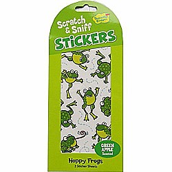 Scratch and Sniff Stickers - Hoppy Frogs - Green Apple Scent