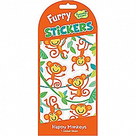 Peaceable Kingdom Furry Orange Monkeys Sticker Pack