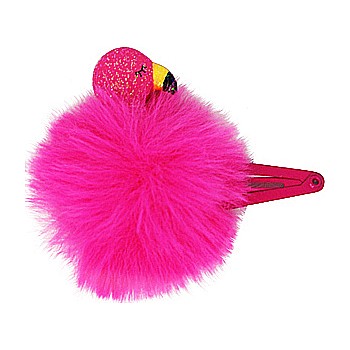Fluffly flamingo hairclips