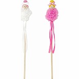 Hand Painted Wooden Bead Pixie Flower Wand (assorted)