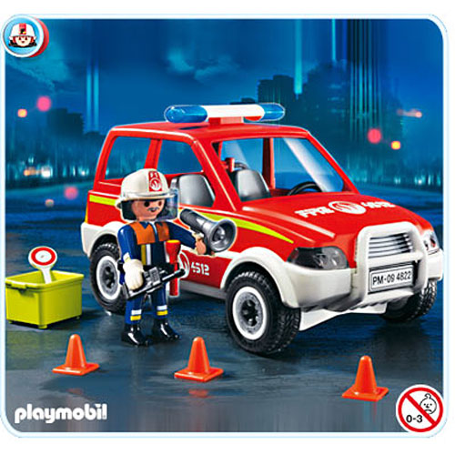 Addition Alert kanal Fire Chief and Car - Playmobil - Dancing Bear Toys
