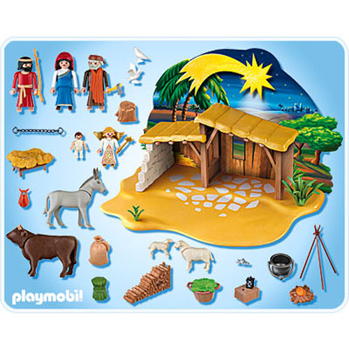 Playmobil Christmas 4885 Scenary Xmas Nativity Crib Toys Games Construction