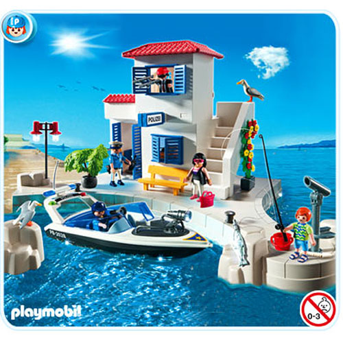 Playmobil 5128 Harbor Police Station with - Givens and Little Dickens