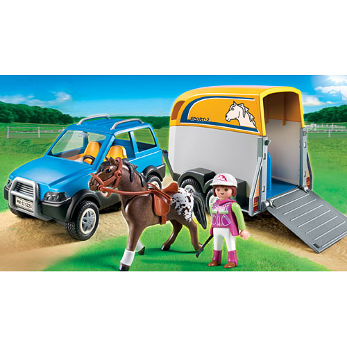 Atticus Legeme sengetøj Playmobil 5223 SUV With Horse Trailer - Be Beep Toys