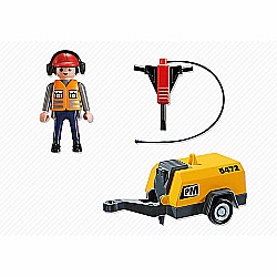 Construction Worker With Jack Hammer