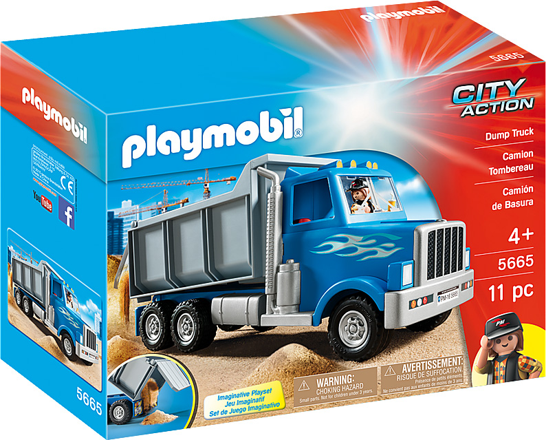 PLAYMOBIL GARBAGE DUMP TRUCK TOY SET Kids Collectibles Action Figures Playset 