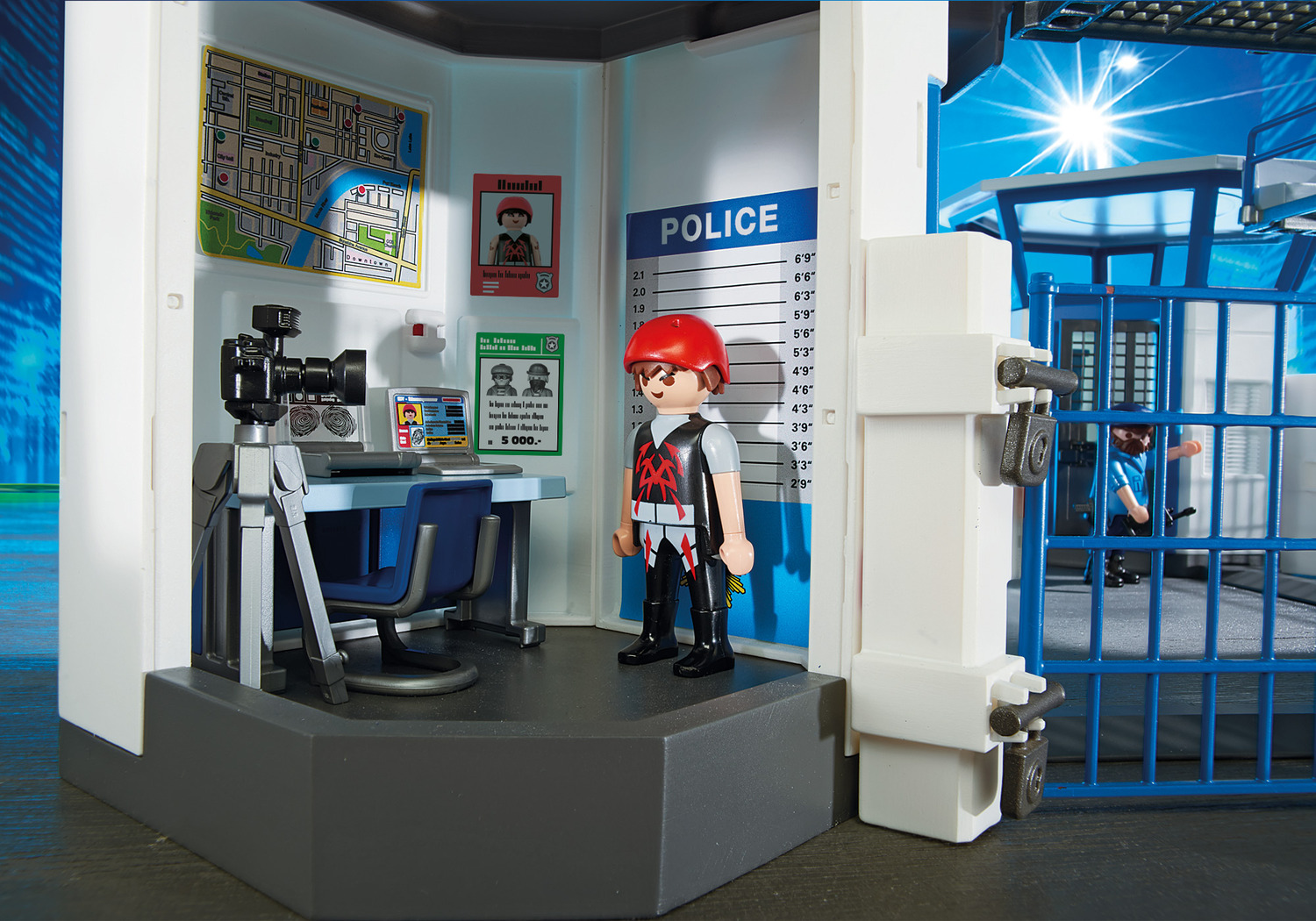 PLAYMOBIL Police Command Center With Prison – Large Play Set With Helipad, Cells, Figures & Accessories For Kids 4-10