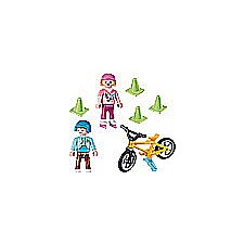 Children With Skates And Bike
