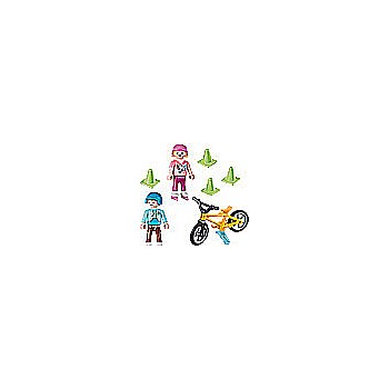 Children With Skates And Bike