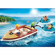 Speedboat with Tube Riders