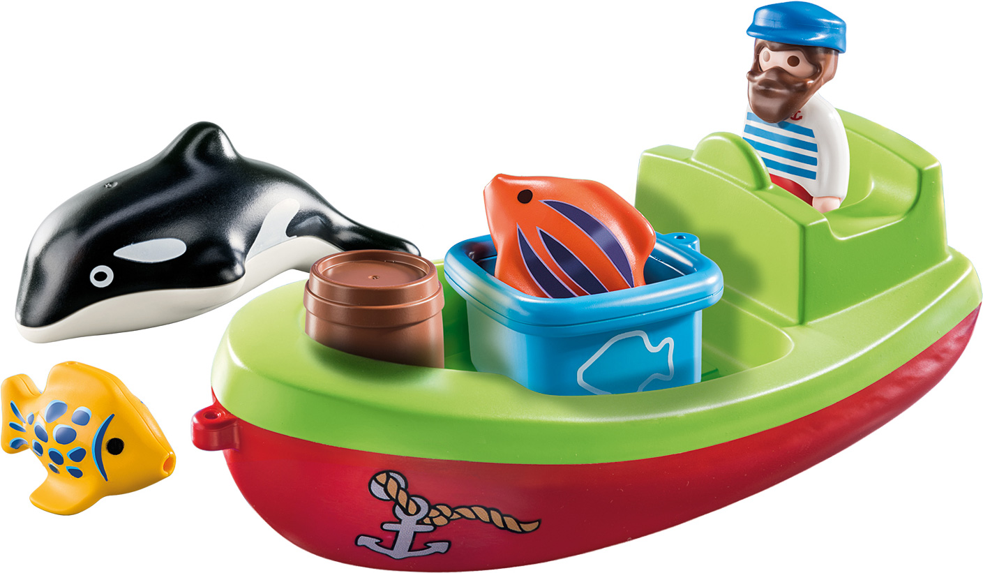 Playmobil 1-2-3 Fisherman With Boat - Teaching Toys and Books