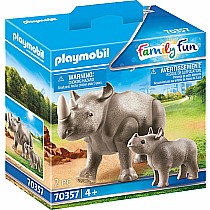 Rhino With Calf