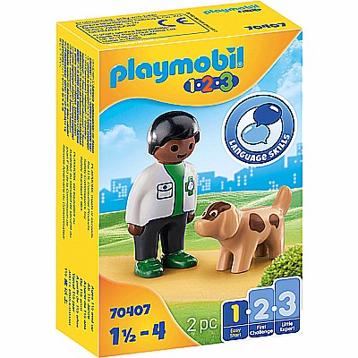 Playmobil 70407 Vet With Dog (1-2-3)