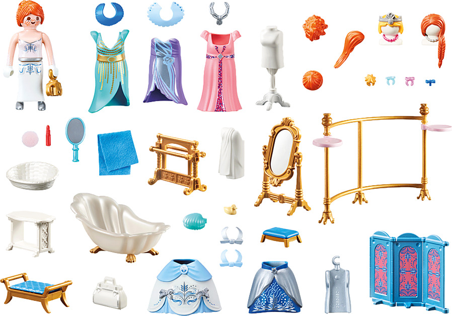 playmobil princess dressing room PLAYMOBIL Princess Magic Bedroom with Dressing Room 71847 From age 4