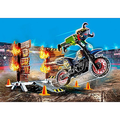 Playmobil 70553 Motocross With Fiery Wall (Stunt Show)