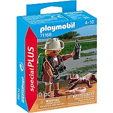 Playmobil Researcher with young caiman